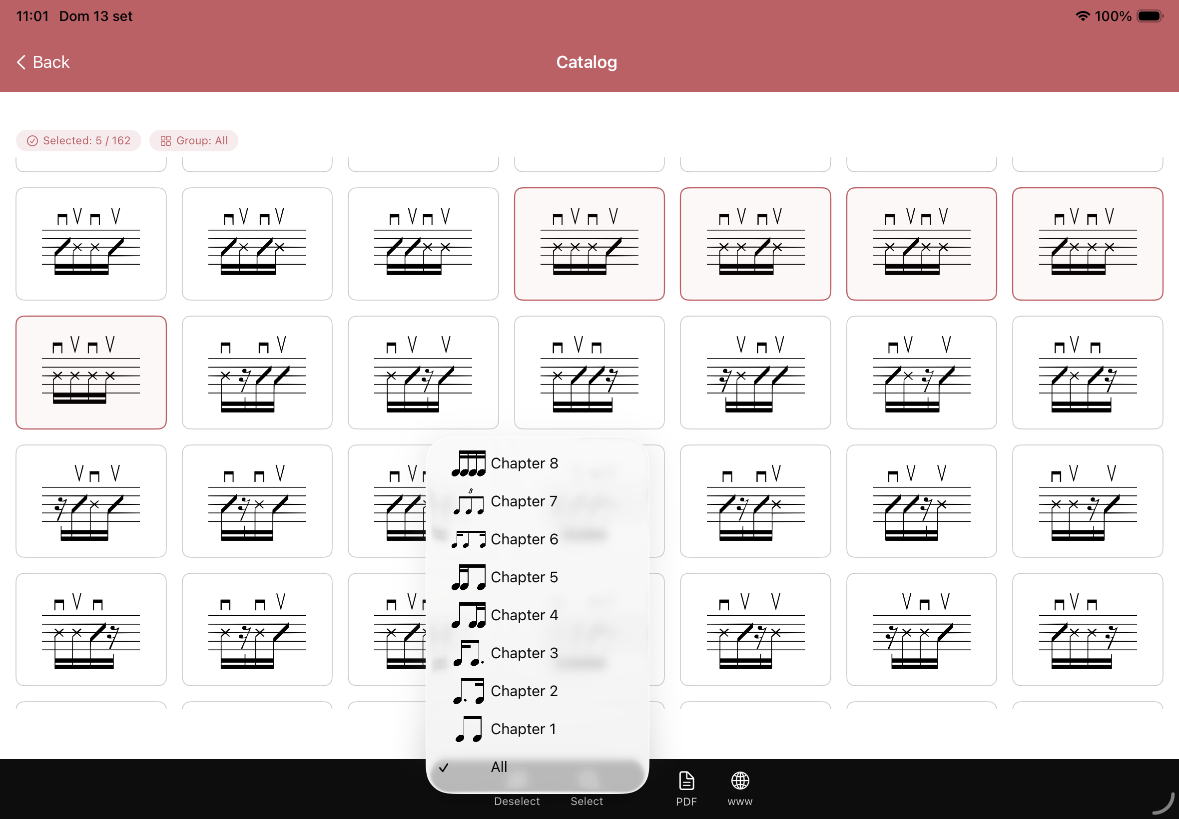 Catalogo dei pattern di iRhythm Guitar